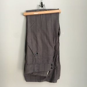 Cidra Anthropologie Gray Plaid Straight Leg Pants